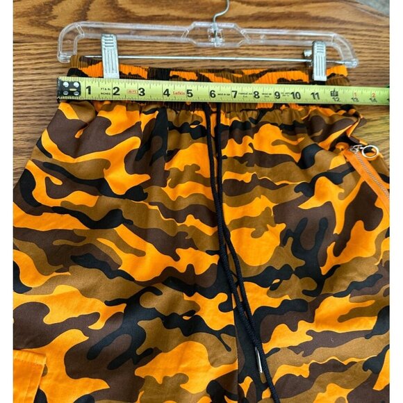 Hera Collections Orange & Brown Camo Cargo Jogger Pants With Pockets - Unisex S - Picture 14 of 16